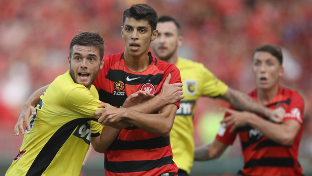 The Mariners' Liam Rose and Western Sydney's Jonathan Aspropotamitis are part of a training camp in preparation for the AFC U-23 Championships.
