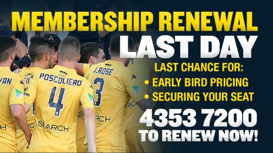 LAST CHANCE: Final Day For 16/17 Early Bird Membership Renewals
