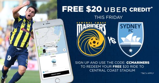 FREE Uber to Central Coast Stadium!