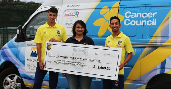 Mariners reach $100k milestone for Cancer Council